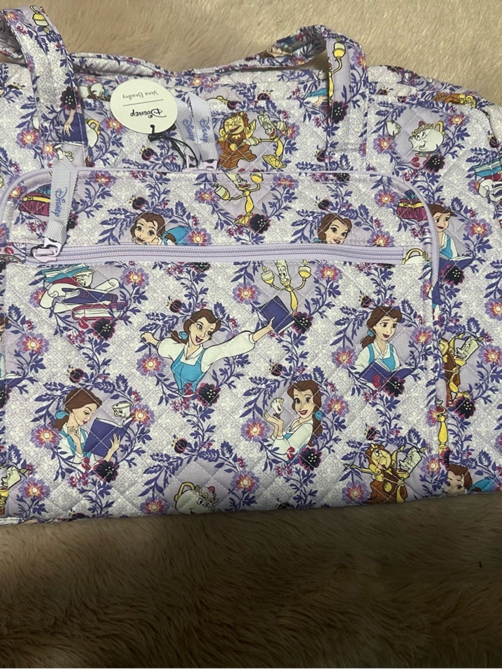 NWT Vera Bradley Lavender Belle Disney Print Travel Weekender
